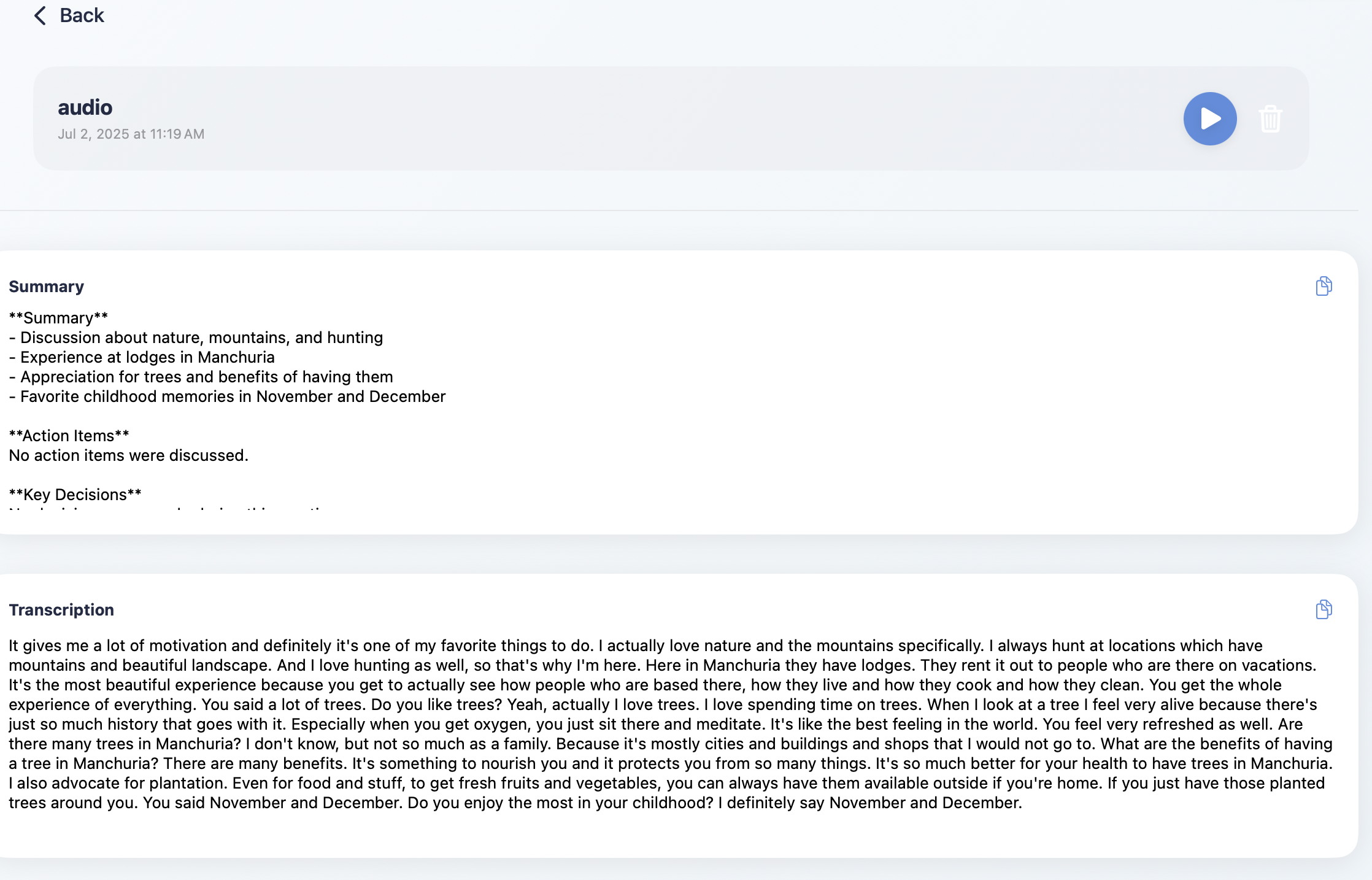 Note Detail View screenshot